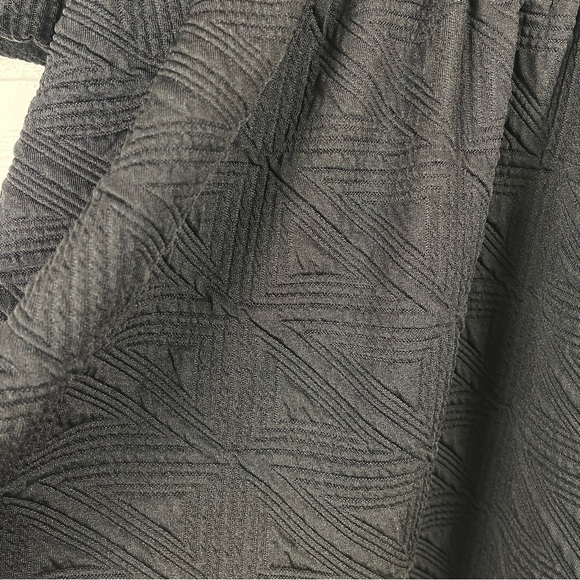 Free People Violet Mini Dress Black Textured Puff sleeve tie back size XS NWT - Picture 8 of 14